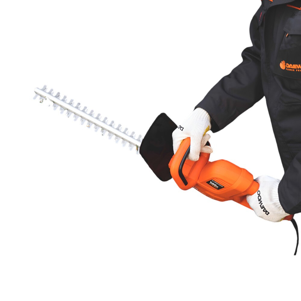 Taille-haies électrique 580W 46cm Daewoo DHT580-14-460 pour coupe branche et taille arbuste