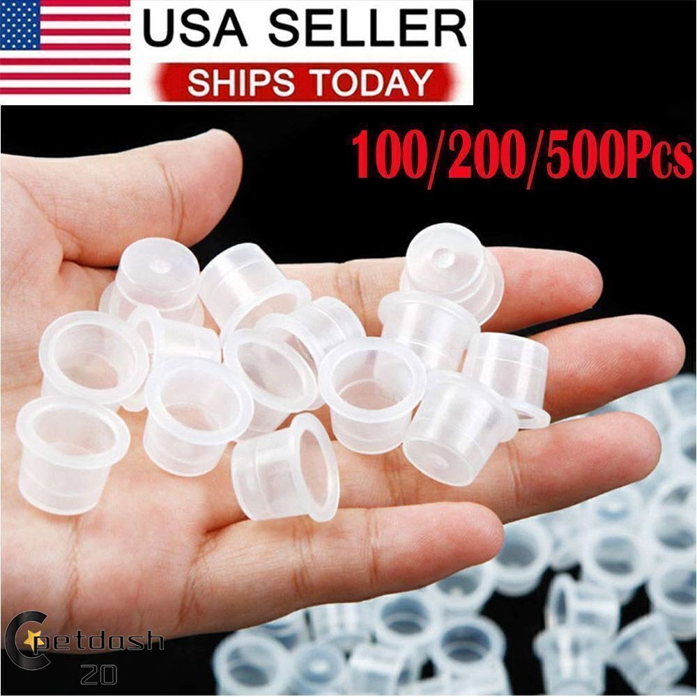 New Tattoo Supplies Plastic Ink Cups Pigment Caps Vari Large Medium Small lot