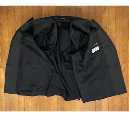 Vintage Mens Double Breasted Tuxedo Blazer Size 44R 1980s Black Sport Coat - Picture 6 of 7