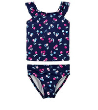 OshKosh B'Gosh Girls Tankini Swimsuit Size 8 Cherry Print 2-Piece Bathing Suit