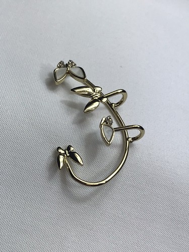 Gold Plated Zircon CZ Butterfly Ear Cuff Clip Non Piercing Wrap Earring Enamel - Picture 7 of 22