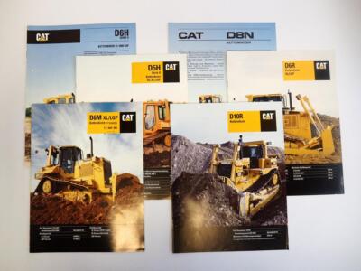 6 Prospekte Caterpillar D6H D8N D6R D5H D6M D10R Kettendozer 1980/90er Jahre