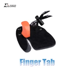  Archery Finger Tabs Shoot Guard Leather Protective Gears Recurve Bow 1Set Black