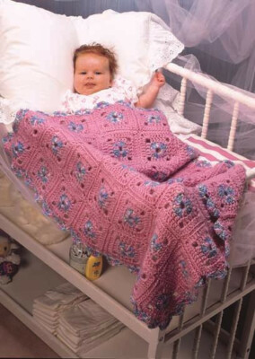 Häkelanleitung Kopie 0652.  Baby Granny Square Afghan.  29 x 33 cm.  chunky