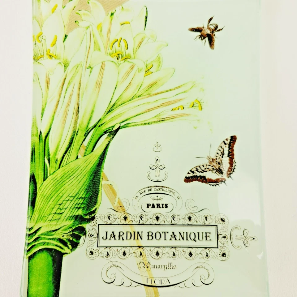 Juego de platos de vidrio botánico 5x7 Studio Z Prima Donna floral polilla abeja decoración de cocina Foto 4 de 4