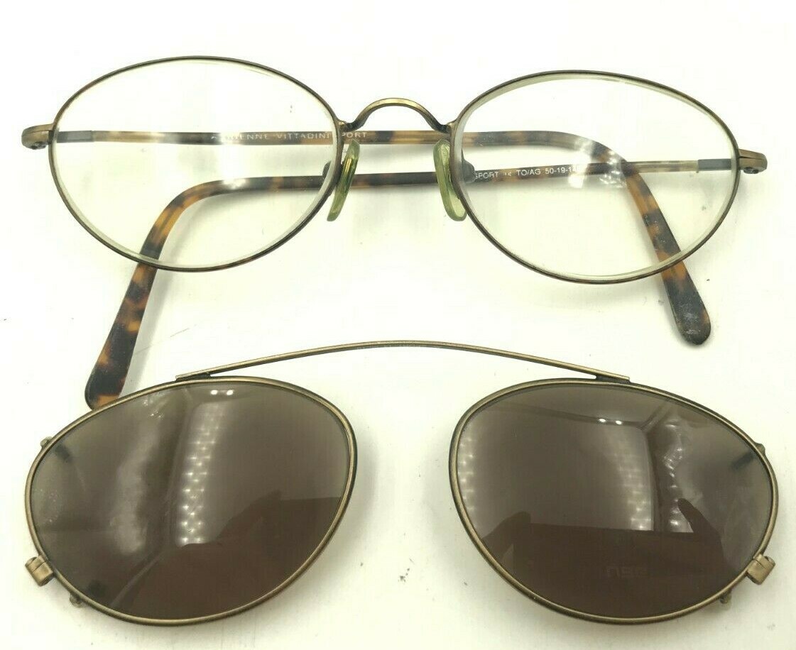Vintage Adrienne Vittadini TO/AG Tortoise Oval Clip-On  display picture 1