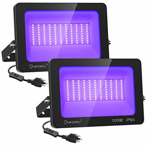 Onforu 2 Pack 100W LED Black Light Blacklight Flood Light with Plug IP66 Wate... Darmowa dostawa, nowa praca