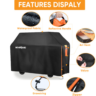 420D Heavy Duty BBQ Cover Waterproof Barbecue Grill Protector In/Outdoor Black