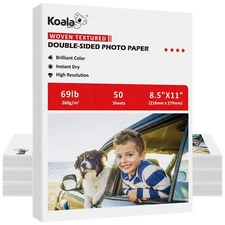 200 Koala 69lb Double Sided Photo Paper 8.5x11 Thick Woven Textured Inkjet Laser