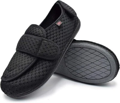 Men's Extra Wide Diabetic Slippers Mesh Memory Foam Edema Shoes - Image 1 of 4