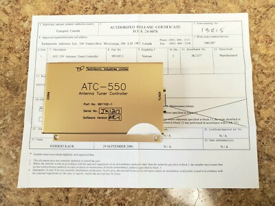 Technisonic ATC-550 Antenna Tuner Controller New w/ Cert
