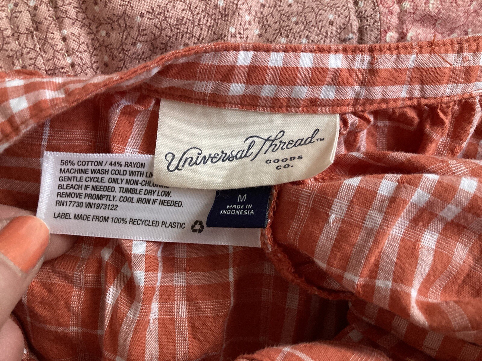 Orange Plaid Button Down Universal Threads Medium - image 6