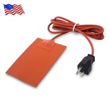 5"x 3.5" Car Engine Oil Pan Sump Tank Heater Plate US Plug Silicone Heating Pad