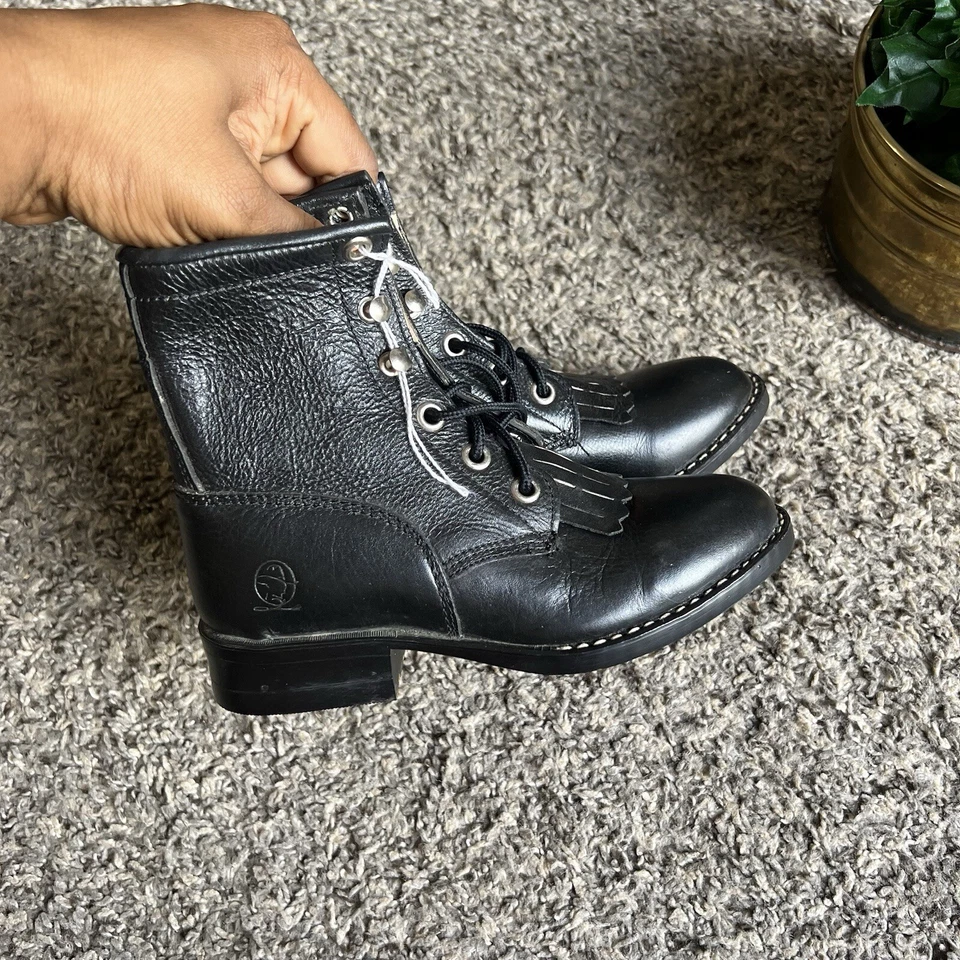 Botas de Vaquero Durango Roper Western Kiltie Niños 10.5 Con Cordones Cuero Vintage Nuevas Foto 2 de 4