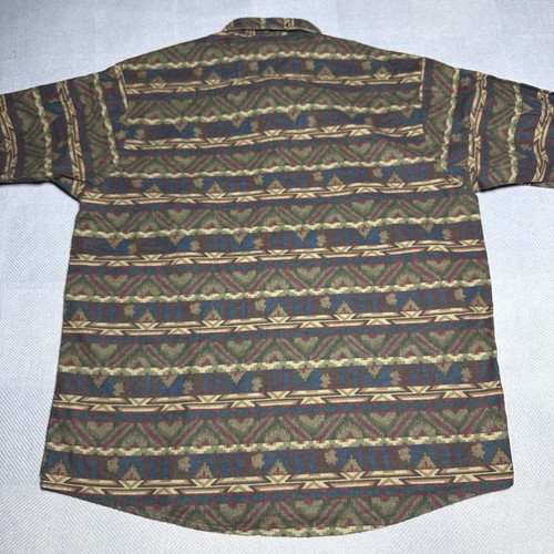Vintage Red Head Aztec Navajo Print Flannel Button Up Shirt Men’s Size Large - Picture 7 of 12