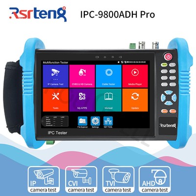 Rsrteng 8K CCTV Camera Tester 8MP AHD CVI TVI Cable Tester Test IPC-9800ADH Pro