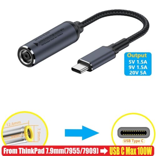 Cable de carga adaptador cargador de alimentación portátil USB tipo C para Thinkpad Lenovo HP - Imagen 22 de 28