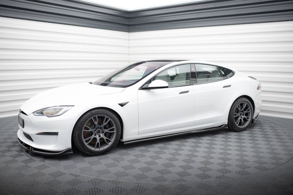 Seitenschweller Ansatz FüRtesla Model S Plaid Mk1 Facelift Schwarz Schweller-image