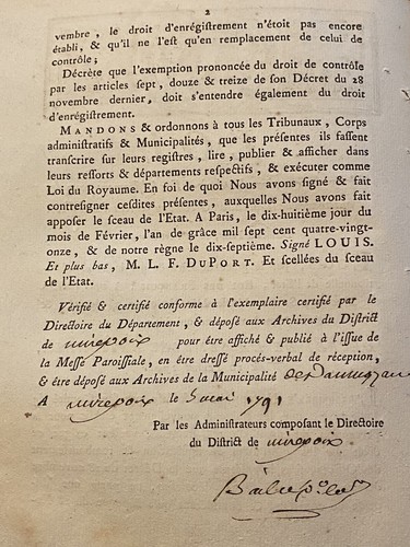 Révolution / Louis XVI /Liquidation & remboursement des Offices. 1791, Mirepoix - Imagen 3 de 4