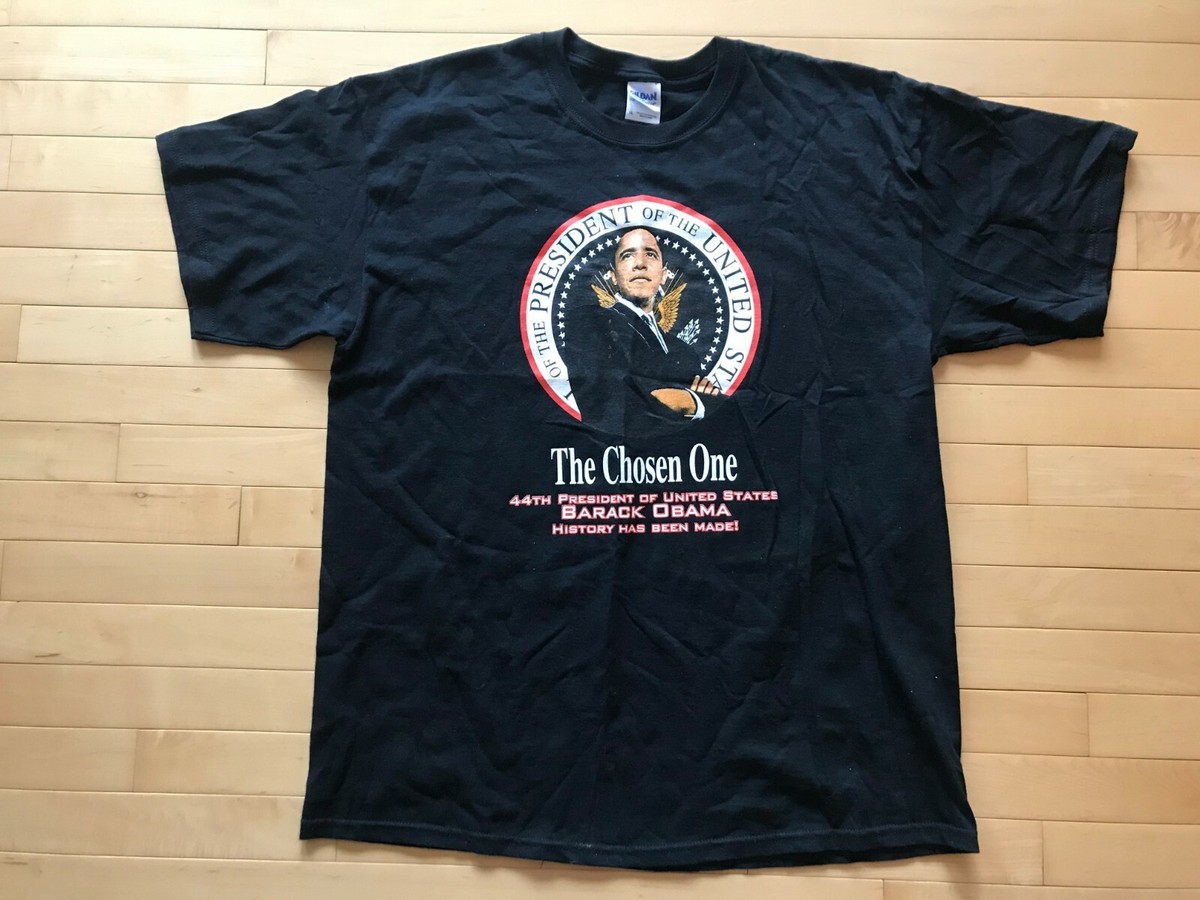 Mens Sz XL Tee Shirt Vtg Barack Obama 44th President Chosen 1