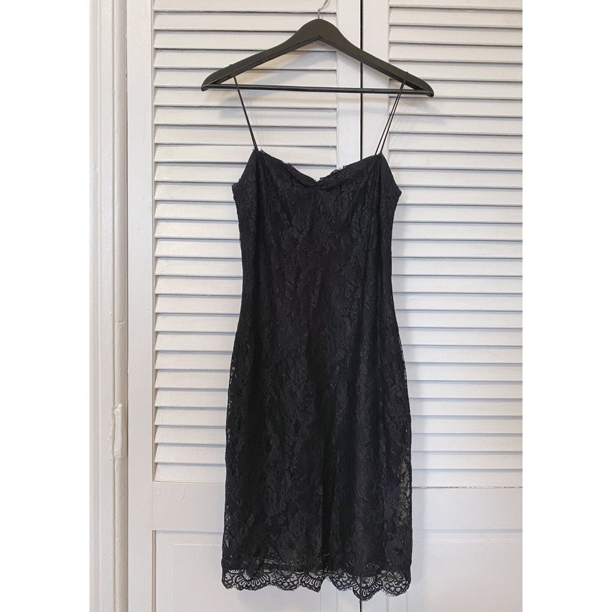 Vintage Compliance Alliance Black Lace Spaghetti Strap Mini Dress, size  small | eBay