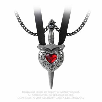 Gothic Herz Dolch Heart Neo Viktorianisch Halsband Anhänger Collier ALCHEMY P725