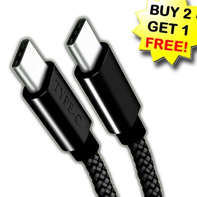 Type-C to C Cable Cord Fast Charger Charging Data Sync