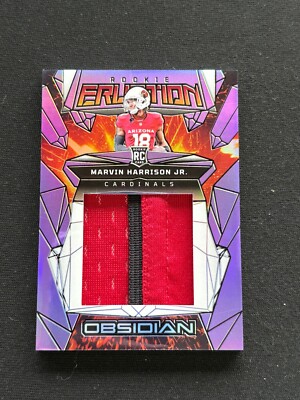 Marvin Harrison Jr. 2024 Obsidian Purple Jersey Patch RC Arizona Cardinals 48/49