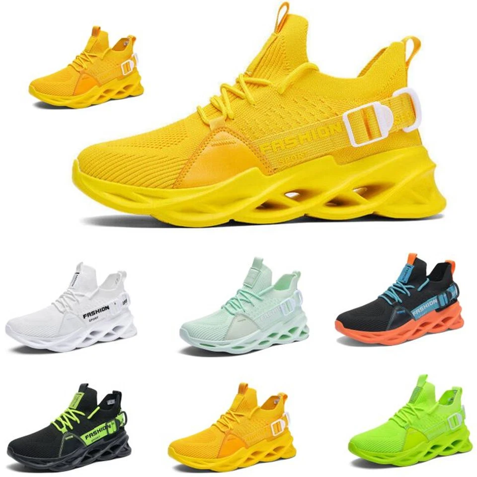 MENS SHOCK ABSORBING RUNNING TRAINERS CASUAL LACE GYM WALKING SPORTS SHOES SIZE - Image 2 of 4