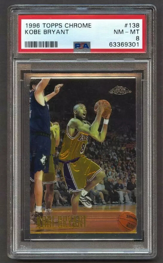 1996-97 Topps Chrome #138 Kobe Bryant RC Lakers ROOKIE PSA 8 NM-MT 