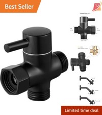 Brass Shower Diverter G1/2 Matte Black 3-Way Easy Install Anti-Leak Design
