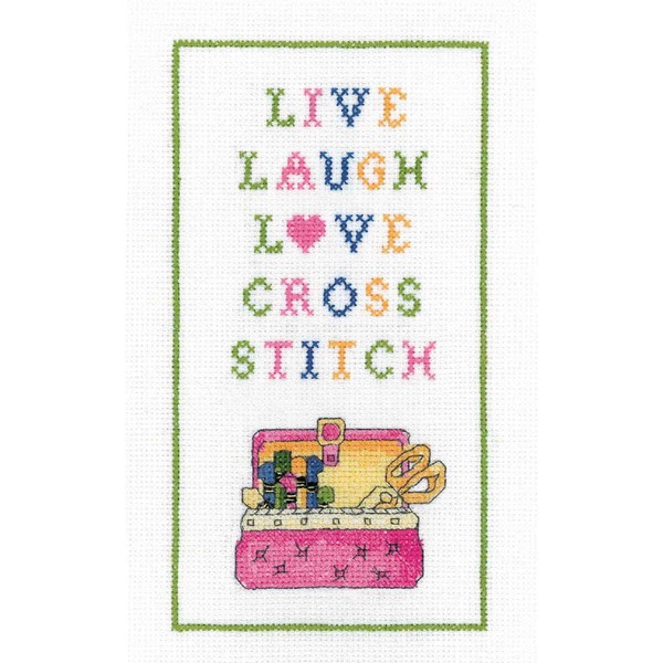 "Heritage Kreuzstich Set Aida \"Liebe Kreuzstich\", ZäHlmuster, KSLC1645-A, 11X20,5"-image
