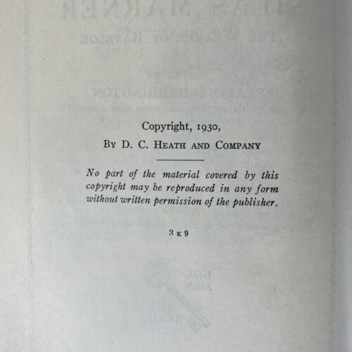 Vtg 1930 George Eliot’s Silas Marner Weaver Of Raveloe Hardcover Book Green - Foto 9 di 17