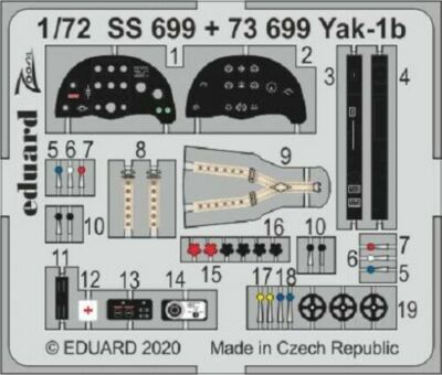 Eduard Zoom Fotoätzteile Yakowlew Yak-1b for ARMA HOBBY Kit 1:72 Art. SS699