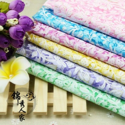 1 Meter Transparent Druck Blumen Netz Stoff Hochzeit Polster Tuch DIY Material Neu