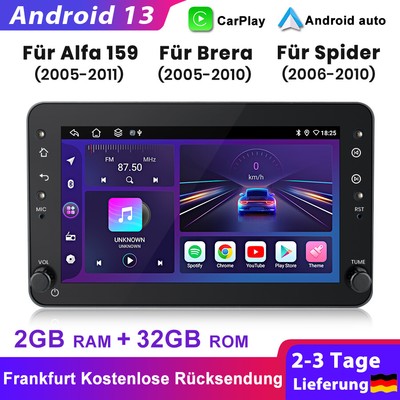 Android 13 Für Alfa Romeo 159 Sportwagen Brera Spider Autoradio GPS Carplay 32GB