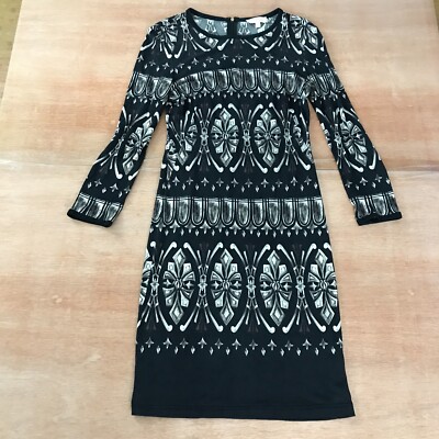 Tory Burch Rossella 100% Silk Shift Dress Women Small Floral Half Sleeve  Midi