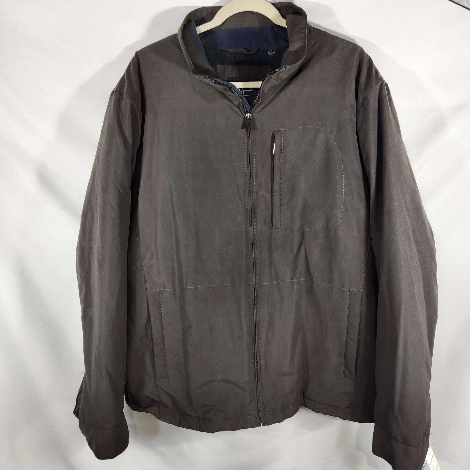 Weatherproof Graphite Zip-Front Fleece-Lined Soft Shell Jacket w/Hood Men's XL