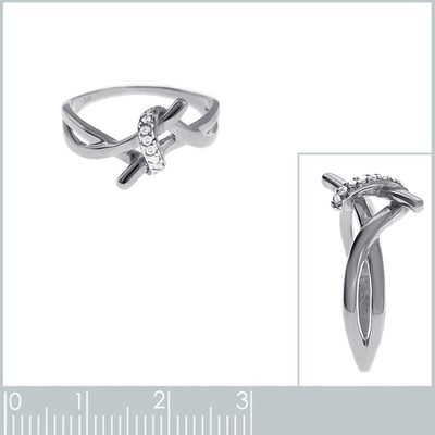 Bague En Argent 925 Rhodié Avec Oxydes De Zirconium - Taille 54, Neuve !
