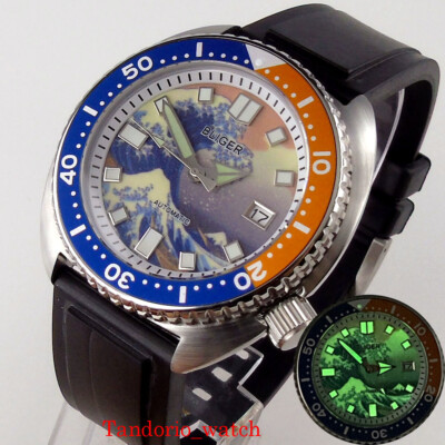 New Mechanical Automatic NH35A Men Watch Lumious Sapphire Glass Date Rubber Band