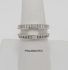 1/2CT Natural Diamond Solitaire Enhancer Guard Wrap Insert Ring 14K White Gold