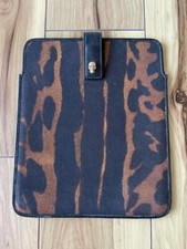 Alexander McQueen Eye Pad Case Multicolor Gold Hardware Leopard Print Ladies