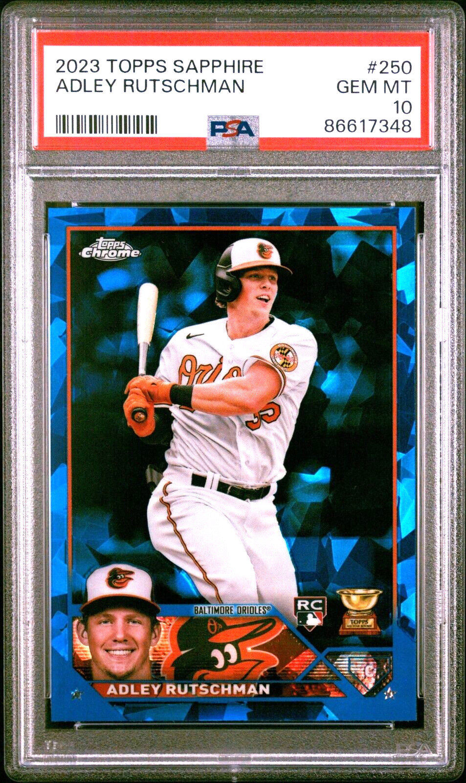2023 Topps Chrome Sapphire #250 Adley Rutschman Rookie (RC) PSA 10