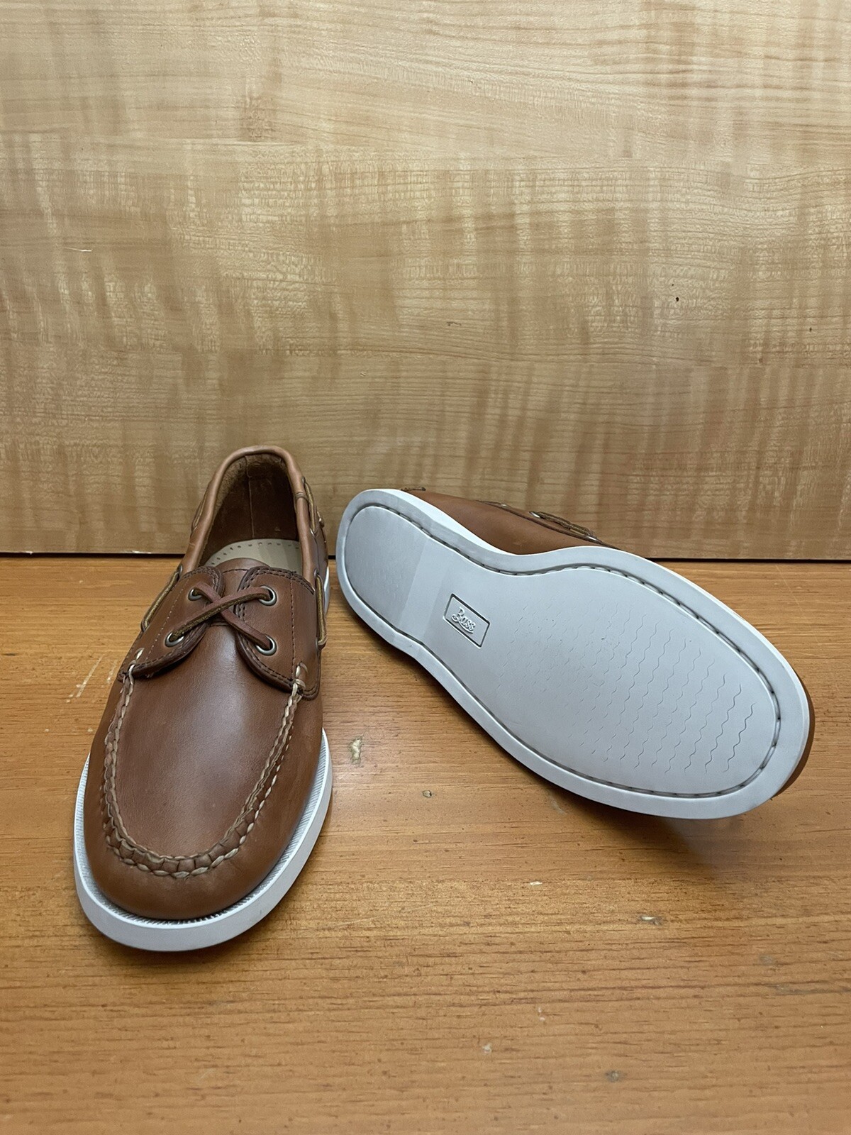 SAOLA GH BASS 9 scarpe da barca Hampton da uomo in pelle marrone chiaro