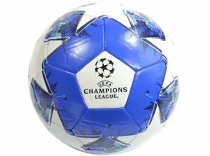 blue and white champions league ball
