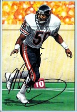 Bears MIKE SINGLETARY autograph auto signed Goal Line Art Gold Seal card 78/100