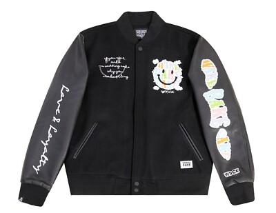 ジャケット・アウター cake Wedding Cake Happy Face 2 Embroidered Men's Jet-Black Varsity