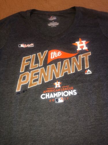 NEW Women's Houston Astros 2017 Champions Pennant Gray V Neck Shirt SZ MEDIUM - Picture 2 of 5