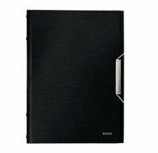 Image of LEITZ A4 Polypropylene 6 Tabs / Part Divider Elasticated Book Black 3995-00-94