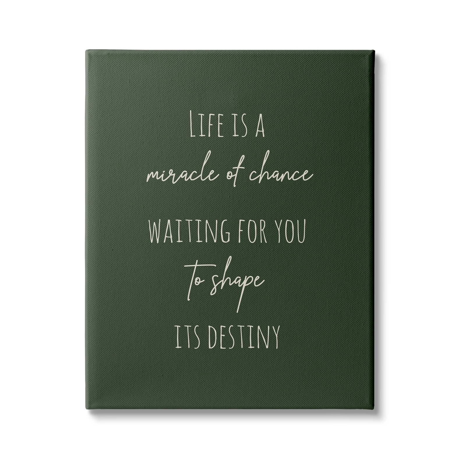 Stupell Green Motivational Life Is Miracle Of Chance Phrase Art